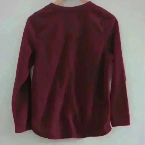 🌴2/$25🌴ST. JOHN'S BAY |  Women's Deep Ruby Fleece V-neck Sweater - Picture 3 of 3